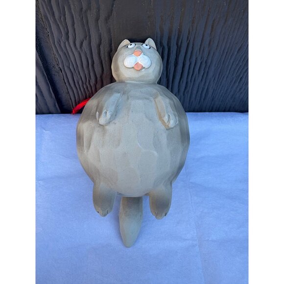 Midwest Season of Cannon Falls Resin Fat Cat Hanging Christmas Tree Ornament - Picture 1 of 4